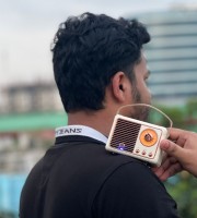 Retro Mini Bluetooth Speaker (Off-White)